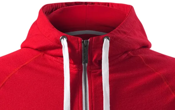 Vīriešu kontrastējošs sporta krekls ar kapuci - Kapuce ar aukliņām