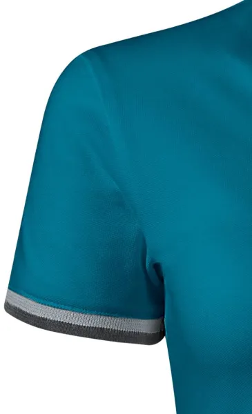 Dāmu kleita ar apkakli uz augšu - Īsas piedurknes ar kontrastējošām svītrām