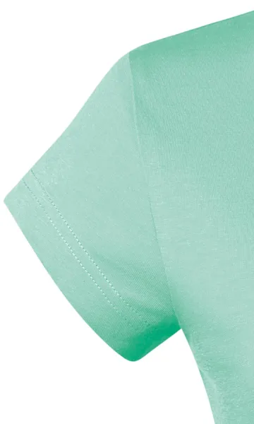 Dāmu slim fit krekls ar V veida izgriezumu - Ļoti īsās piedurknes