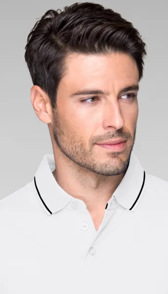 Vīriešu kontrastējošs polo krekls - 3 pogu stiprinājums