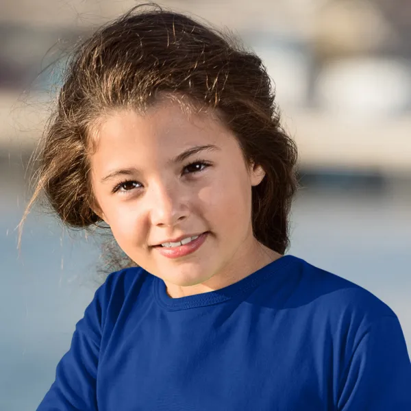 Bērnu T-krekls ar garām piedurknēm - Klasisks apaļš kakla izgriezums