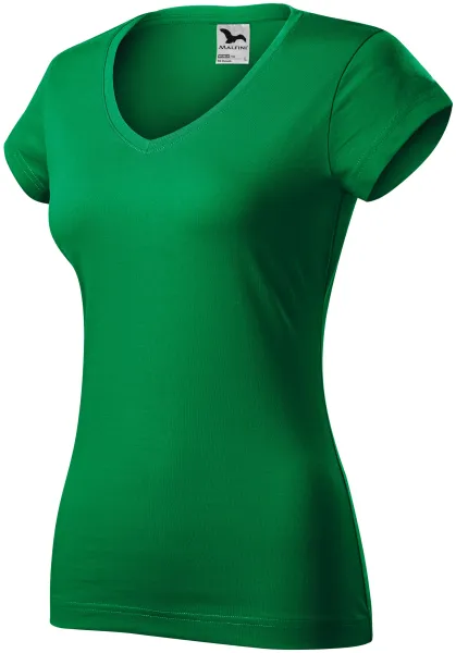 Dāmu slim fit krekls ar V veida izgriezumu - Sieviešu ikdienas T-krekls