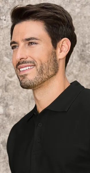 Vīriešu vaļīgs polo krekls - 3 pogu stiprinājums