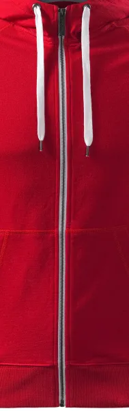 Vīriešu kontrastējošs sporta krekls ar kapuci - Balts kontrastējošs rāvējslēdzējs