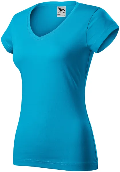 Dāmu slim fit krekls ar V veida izgriezumu - Sieviešu ikdienas T-krekls