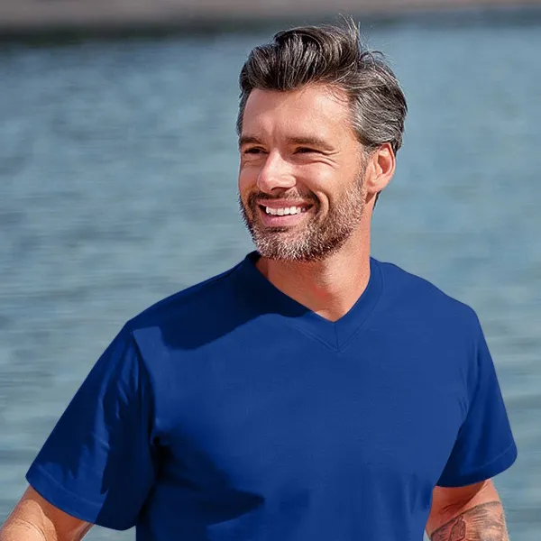 T-krekls ar īsām piedurknēm, vidēja svara - V veida kakla izgriezums