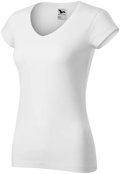 Dāmu slim fit krekls ar V veida izgriezumu - Sieviešu ikdienas T-krekls