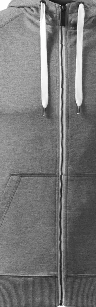 Vīriešu kontrastējošs sporta krekls ar kapuci - Balts kontrastējošs rāvējslēdzējs