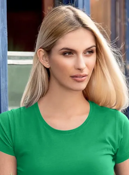 Dāmu T-krekls ar ļoti īsām piedurknēm - Klasisks apaļš kakla izgriezums