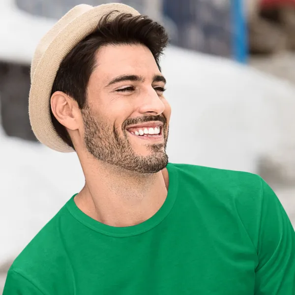 Vīriešu T-krekls ar garām piedurknēm - Klasisks apaļš kakla izgriezums